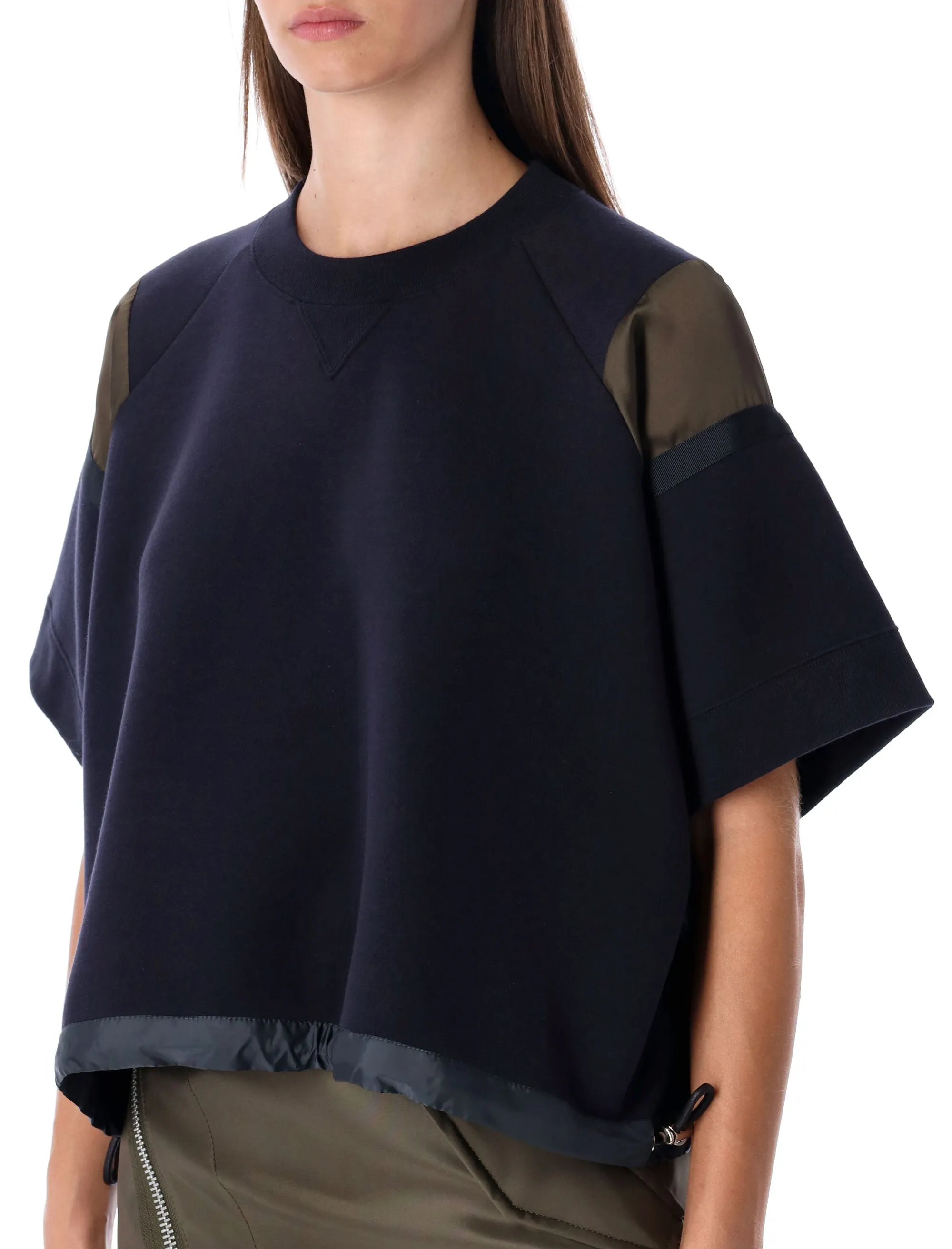 SACAI OVERSIZED TECHNICAL COTTON T-SHIRT WITH ADJUSTABLE DRAWSTRING HEM sold by Lord & Taylor product image thumbnail 3