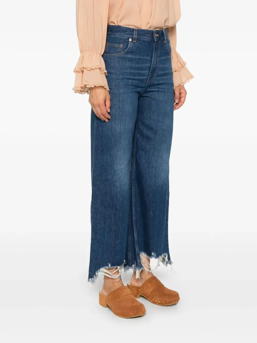 CROPPED WIDE-LEG JEANS sold by Lord & Taylor product image thumbnail 3
