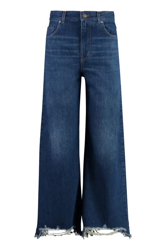 CROPPED WIDE-LEG JEANS sold by Lord & Taylor
