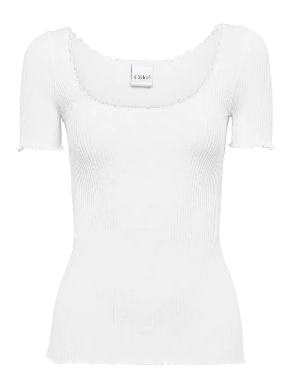 WHITE SILK & NYLON TOP sold by Lord & Taylor