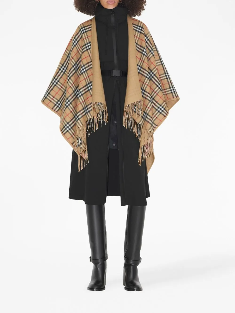 BEIGE REVERSIBLE WOOL CAPE WITH BURBERRY CHECK sold by Lord & Taylor product image thumbnail 2