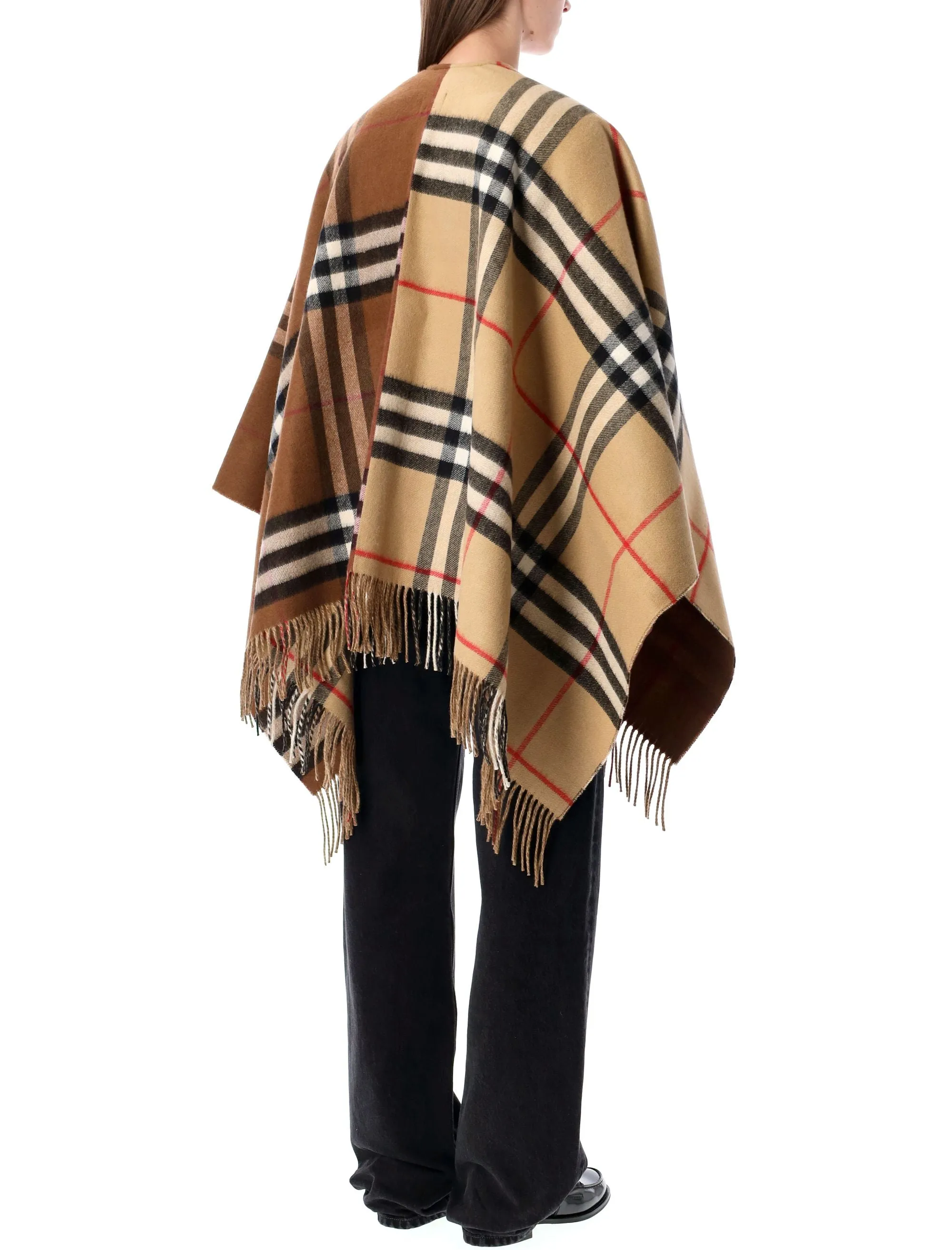 WOOL CASHMERE CAPE WITH CONTRAST BURBERRY CHECK sold by Lord & Taylor product image thumbnail 2