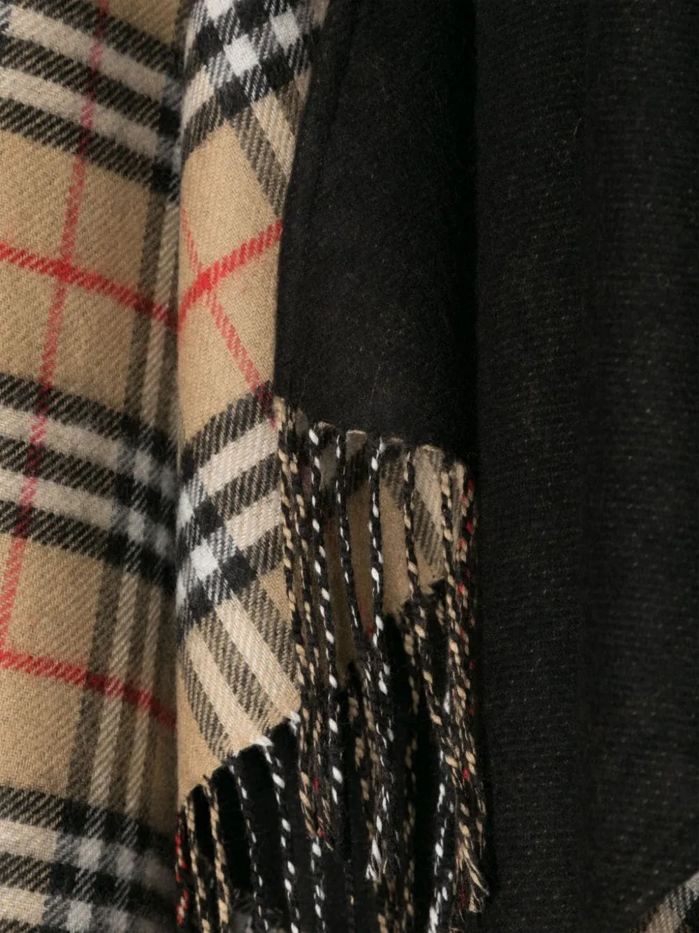 BLACK REVERSIBLE WOOL CAPE WITH BURBERRY CHECK sold by Lord & Taylor product image thumbnail 3