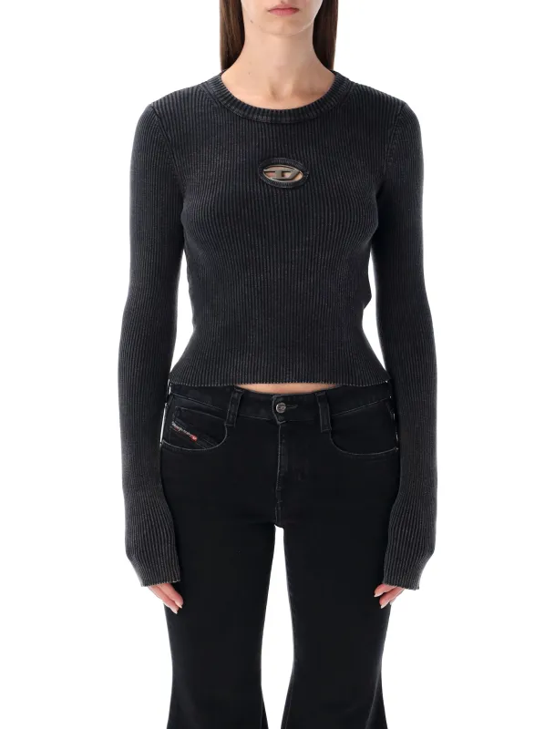 DIESEL M-ANCHOR-A BLACK RIBBED LONG-SLEEVE TOP sold by Lord & Taylor