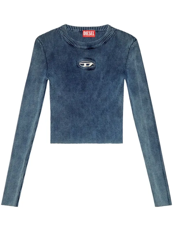 DIESEL M-ANCHOR-A BLUE RIBBED LONG-SLEEVE TOP sold by Lord & Taylor