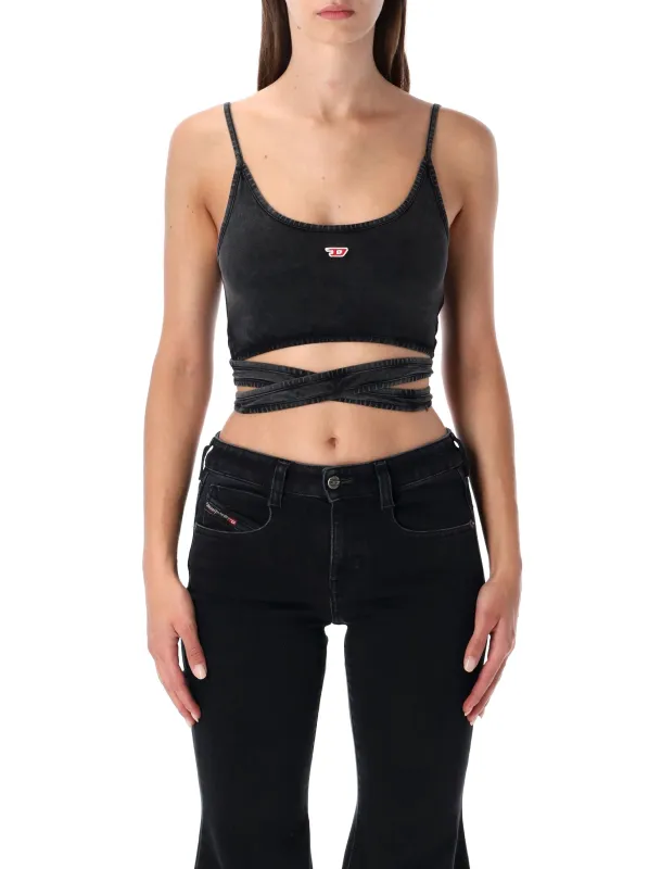 DIESEL WASHED BLACK WRAP-TIE JERSEY TOP sold by Lord & Taylor
