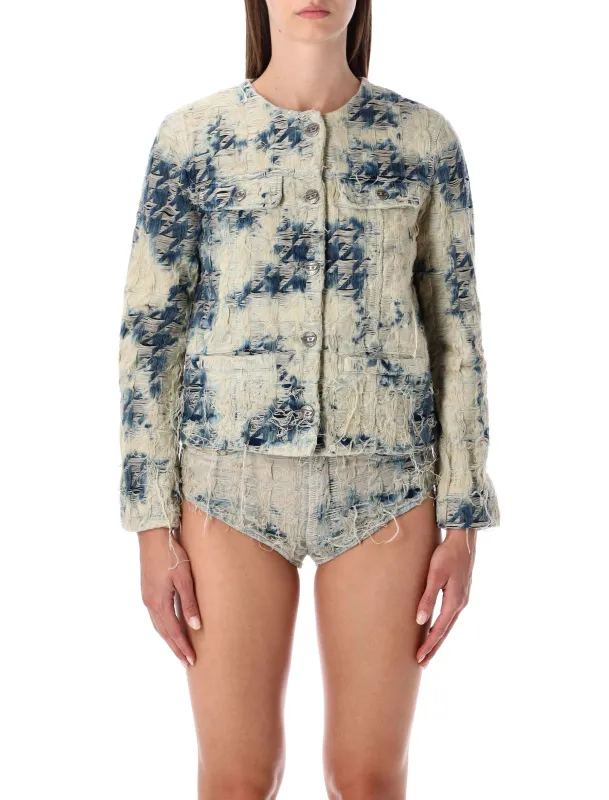 DIESEL LIGHT BLUE DISTRESSED COTTON DENIM JACKET sold by Lord & Taylor