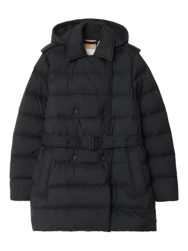 HOODED PUFFER JACKET WITH BELT made by Burberry