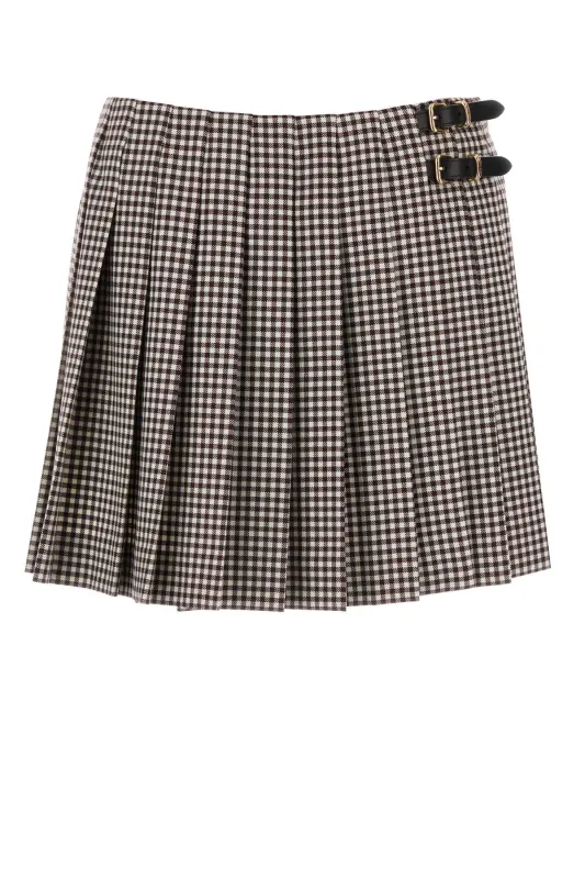 EMBROIDERED VICHY MINI SKIRT made by Miu Miu