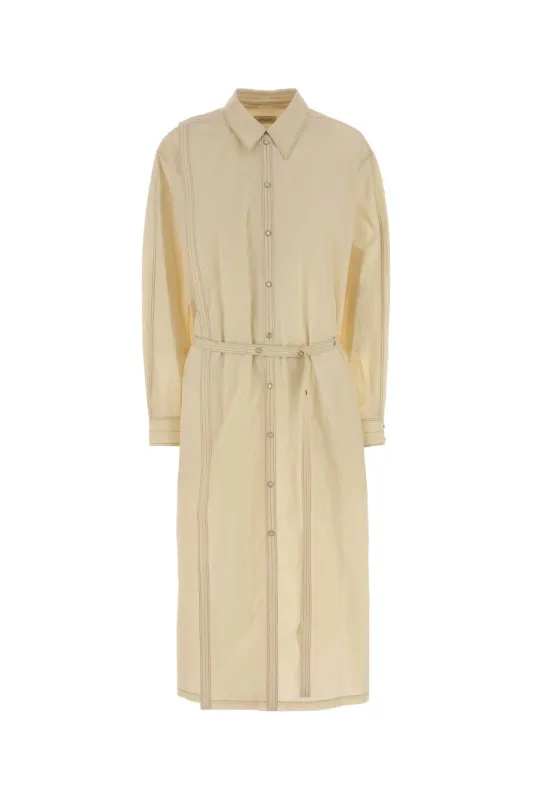 CREAM COTTON SHIRT DRESS made by Lemaire