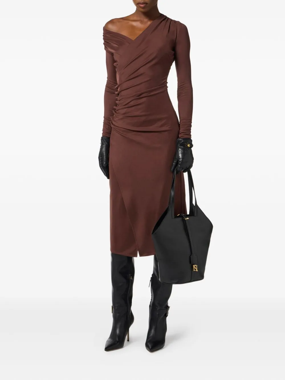 MIDI DRESS WITH DRAPED DESIGN sold by Lord & Taylor product image thumbnail 4