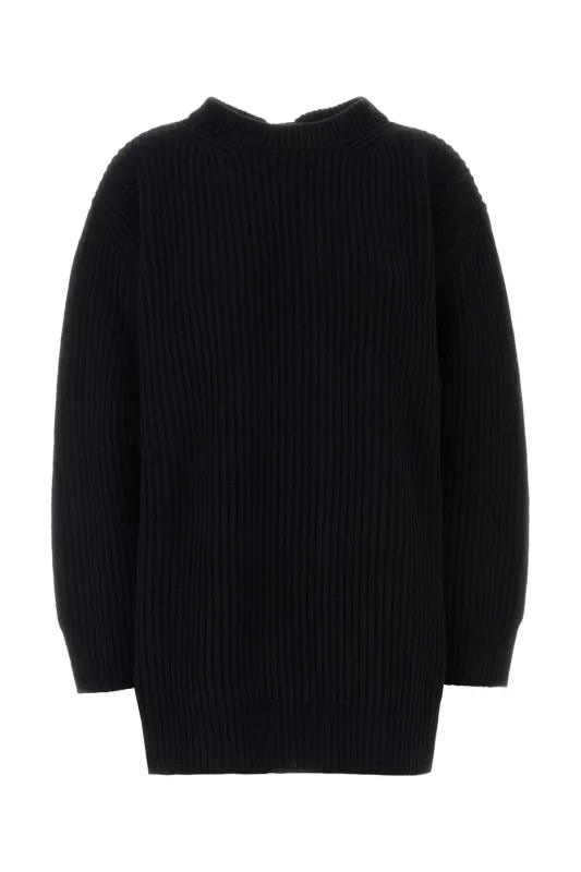 BLACK STRETCH WOOL BLEND OVERSIZE SWEATER sold by Lord & Taylor