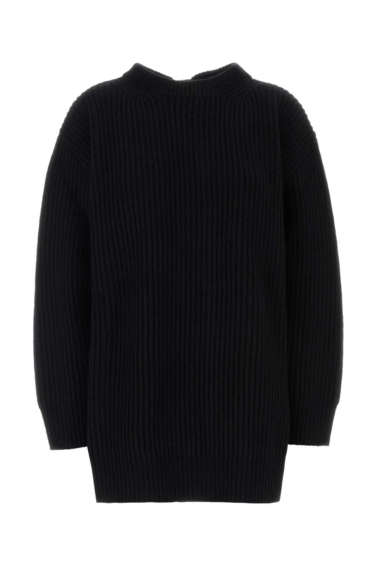 BLACK STRETCH WOOL BLEND OVERSIZE SWEATER sold by Lord & Taylor