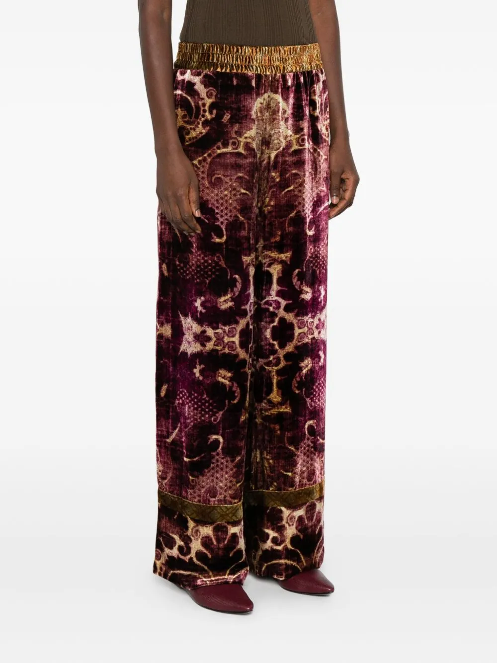 VELVET WIDE-LEG TROUSERS sold by Lord & Taylor product image thumbnail 5