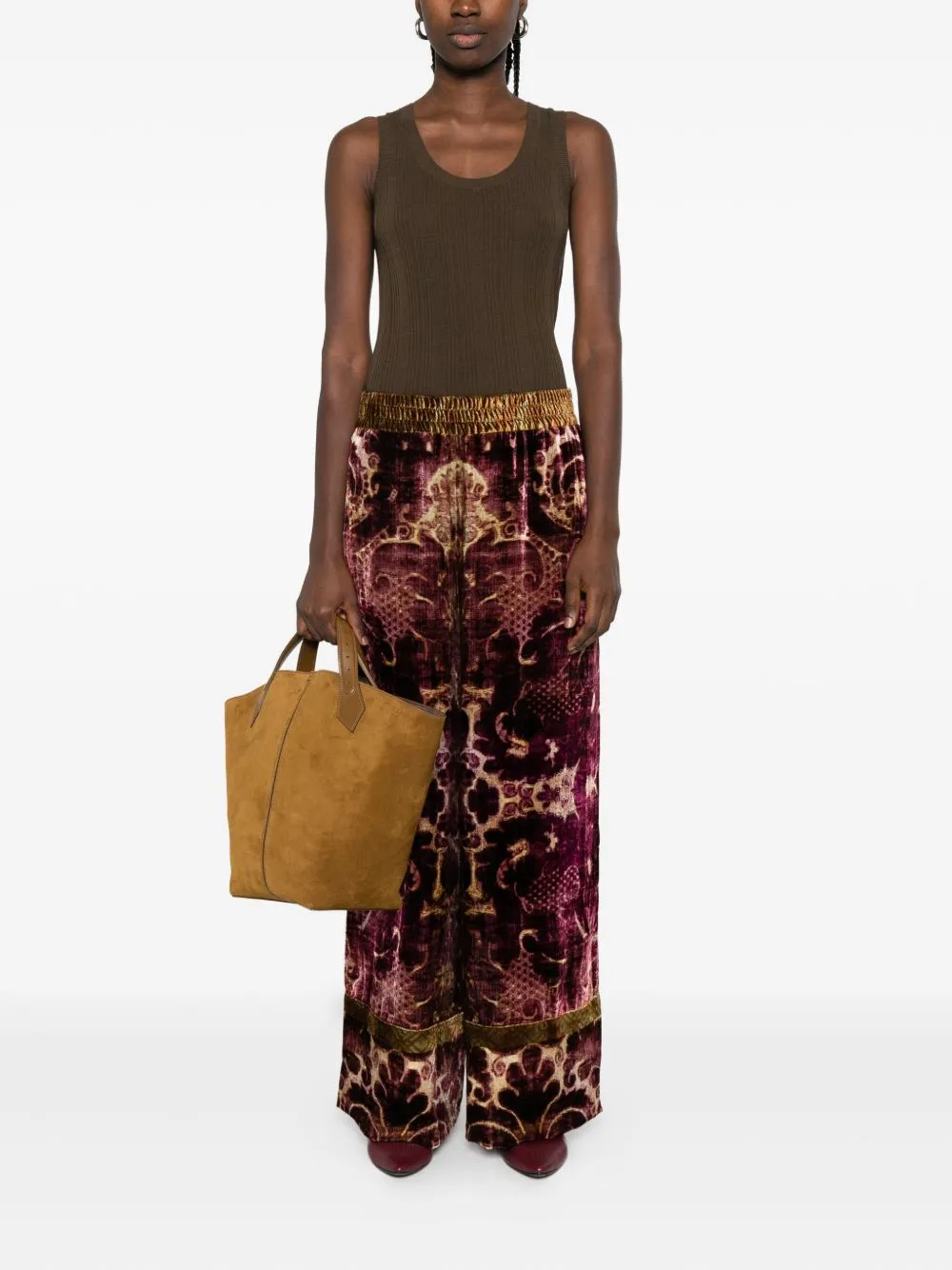 VELVET WIDE-LEG TROUSERS sold by Lord & Taylor product image thumbnail 2