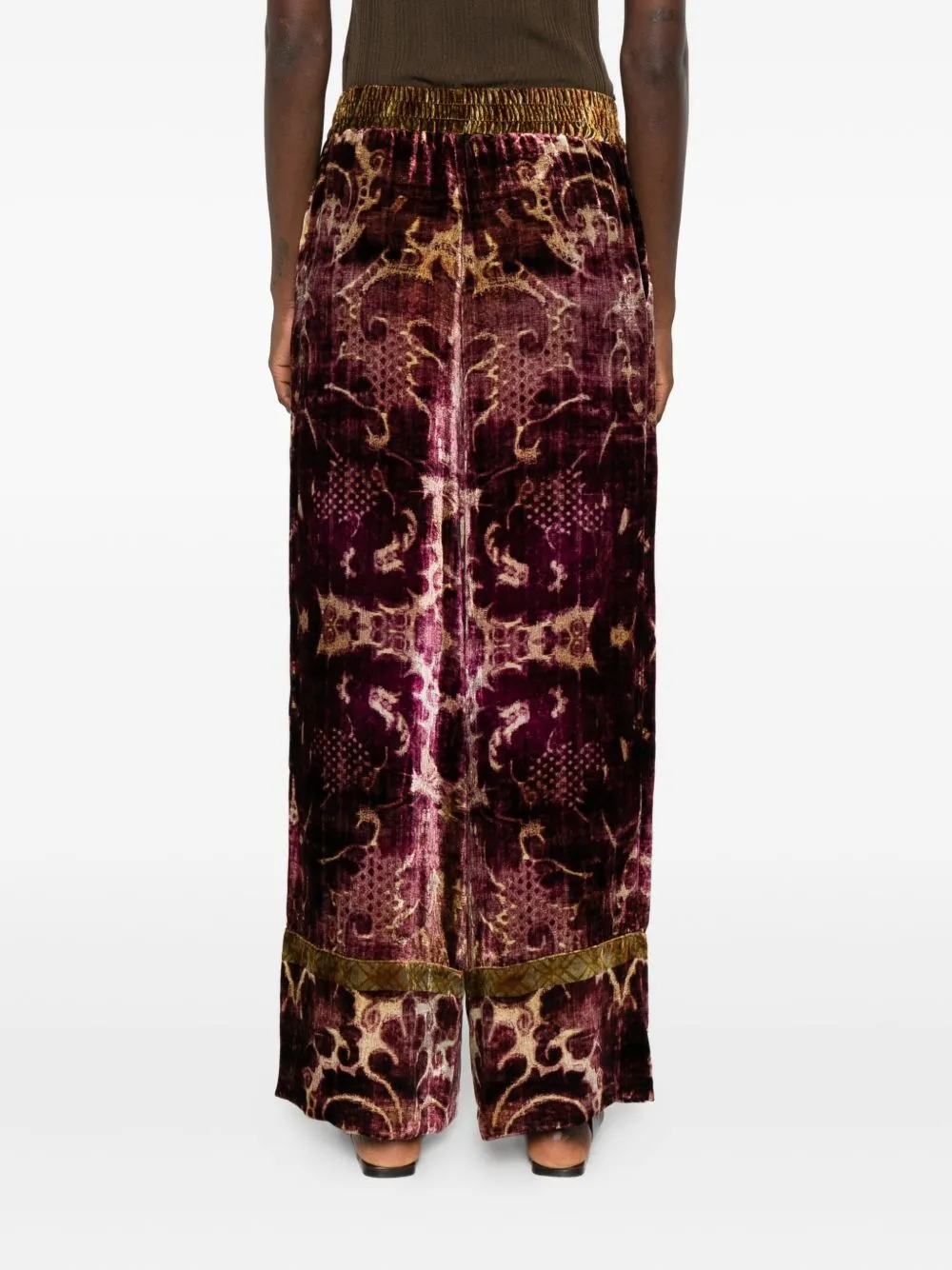 VELVET WIDE-LEG TROUSERS sold by Lord & Taylor product image thumbnail 3