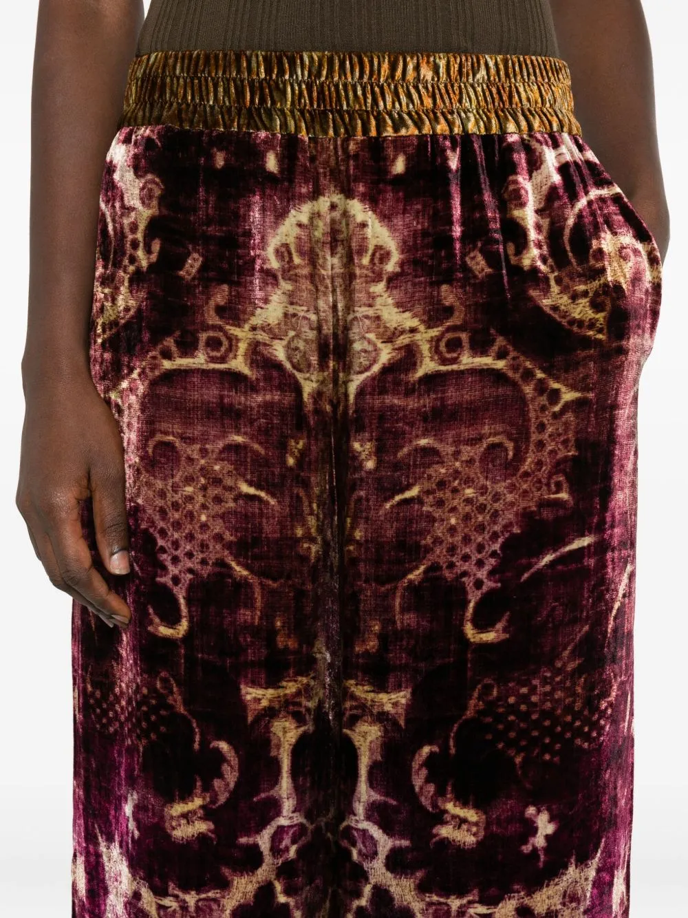 VELVET WIDE-LEG TROUSERS sold by Lord & Taylor product image thumbnail 4