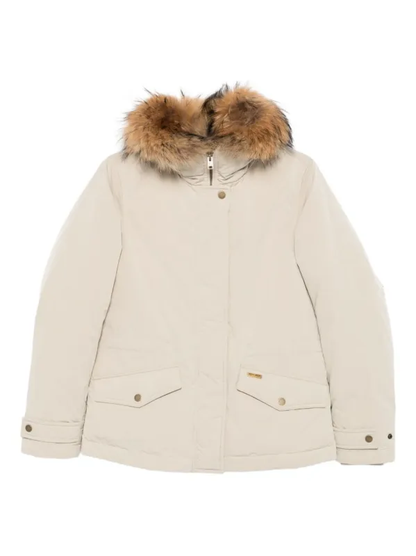 BEIGE FUR TRIM COAT sold by Lord & Taylor