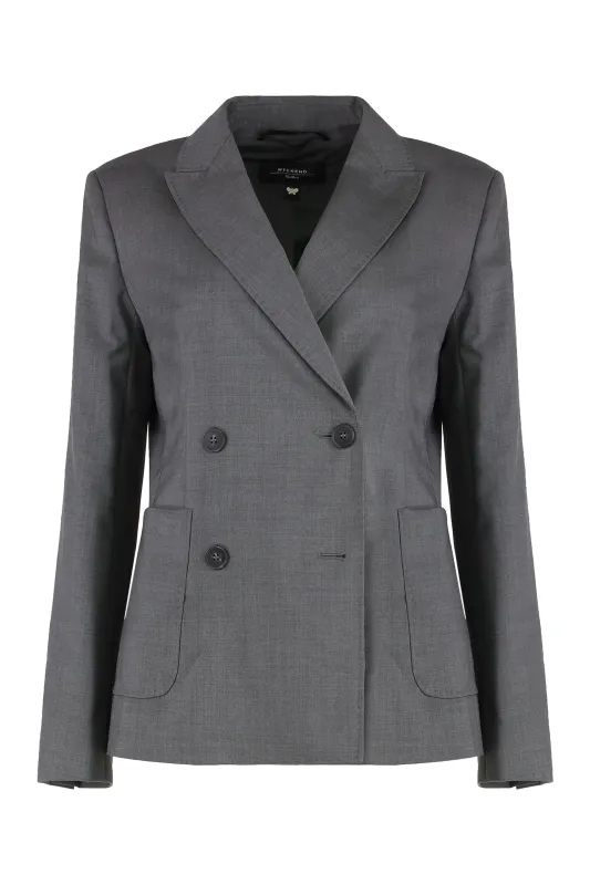 DOUBLE-BREASTED VIRGIN WOOL JACKET sold by Lord & Taylor