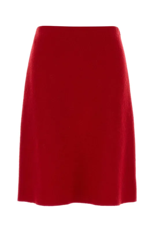 RED FLANNEL SKIRT made by Miu Miu