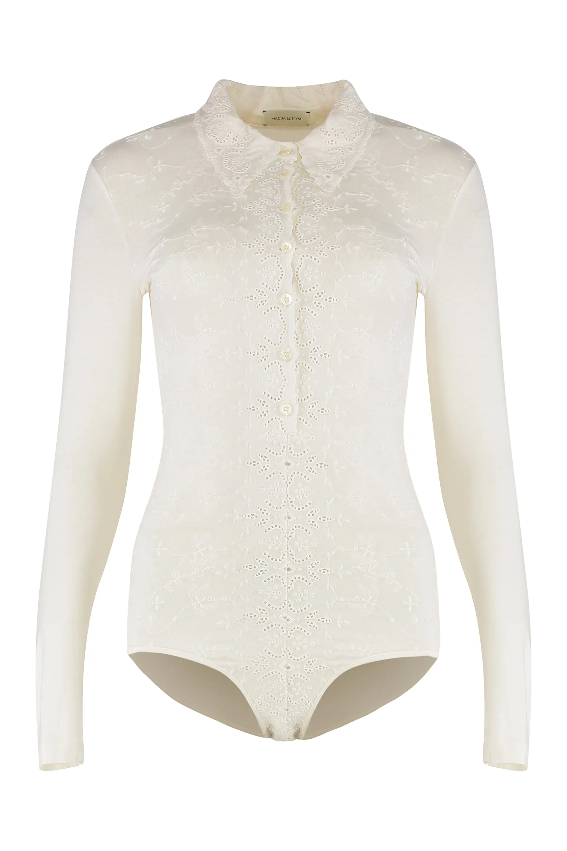 LONG-SLEEVE TRICOT POLO BODYSUIT sold by Lord & Taylor