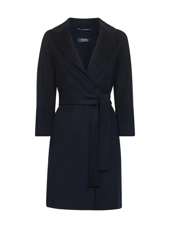 Blue Double Broadcloth Arona Short Coat made by MaxMara