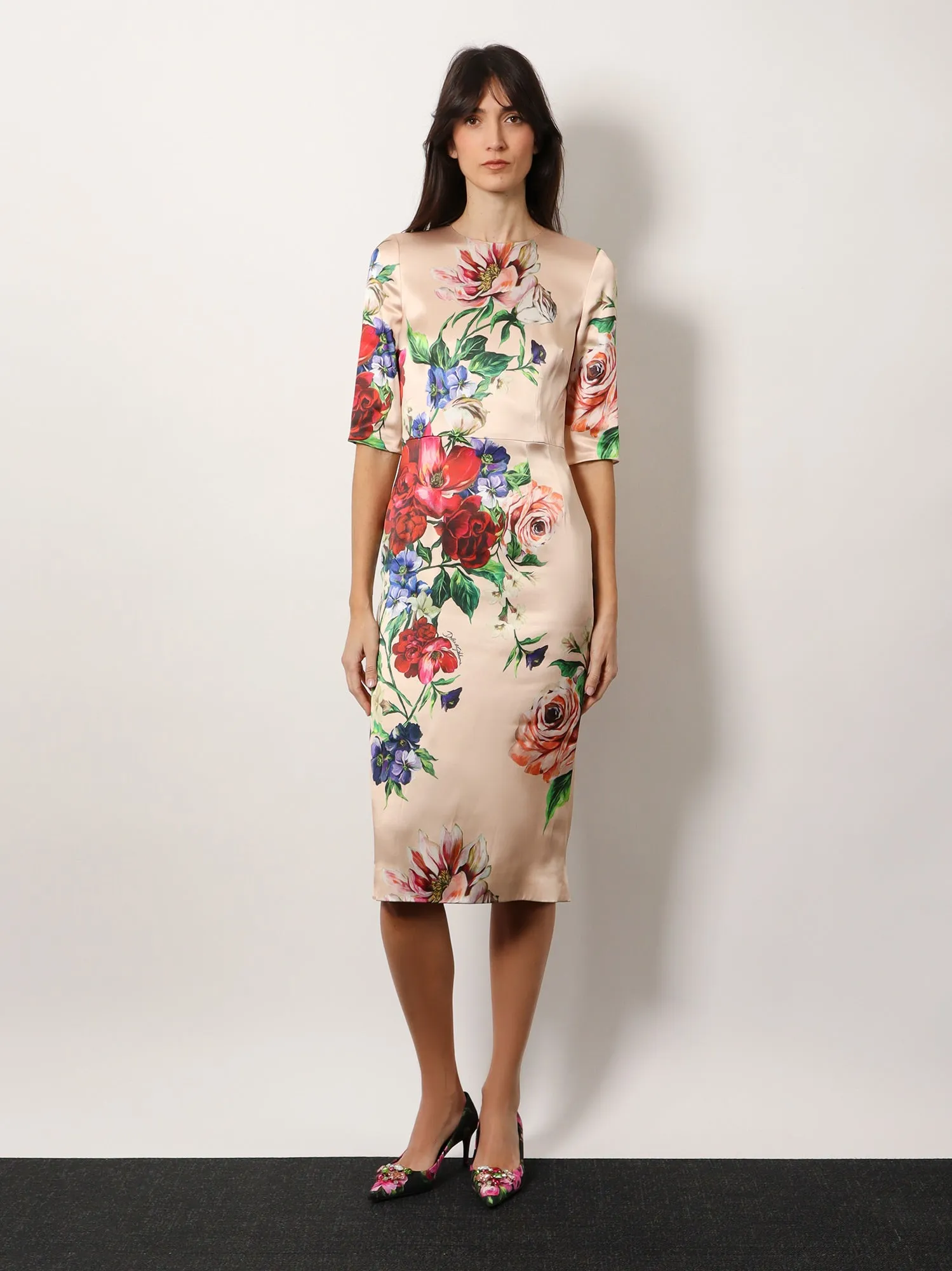 Satin Floral-Print Dress sold by Lord & Taylor product image thumbnail 4