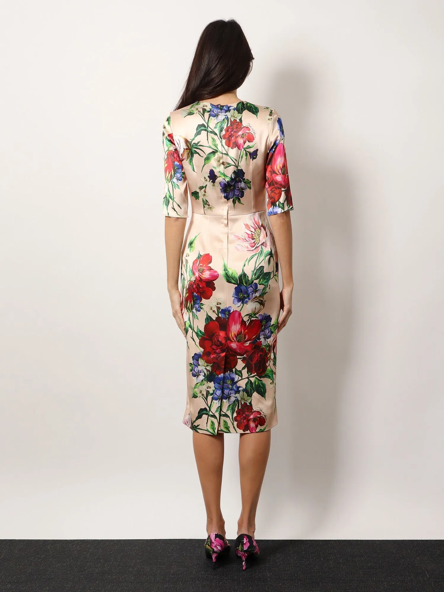 Satin Floral-Print Dress sold by Lord & Taylor product image thumbnail 3