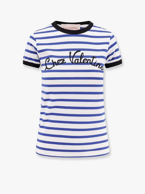 Striped Cotton T-Shirt with Embroidered Logo sold by Lord & Taylor