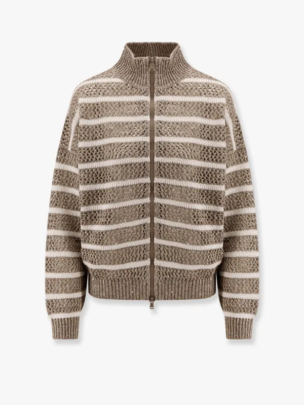 Striped Linen-Blend Sequin Cardigan sold by Lord & Taylor