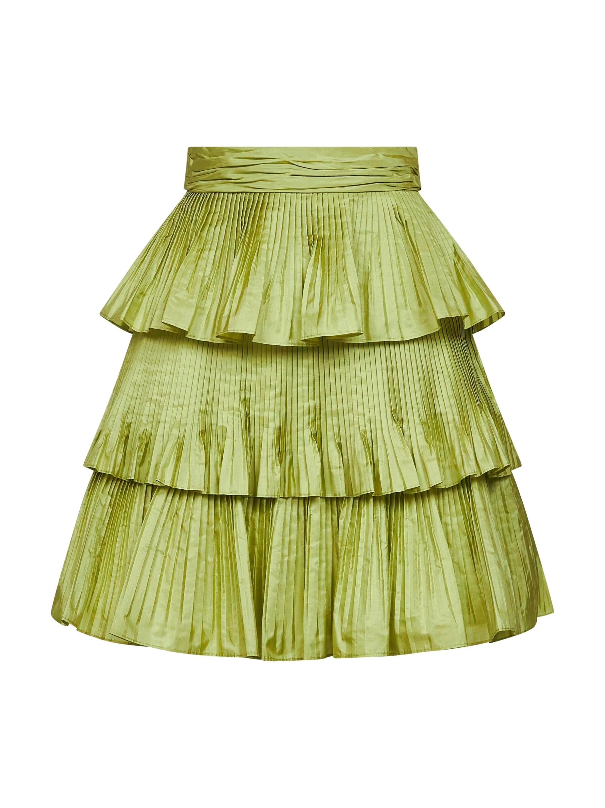Green Silk Flounced Mini Skirt sold by Lord & Taylor