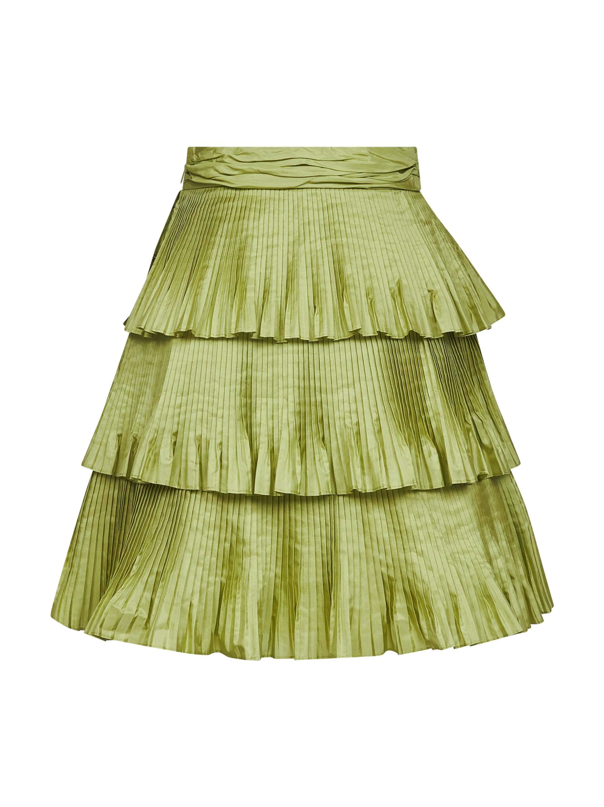 Green Silk Flounced Mini Skirt sold by Lord & Taylor product image thumbnail 2