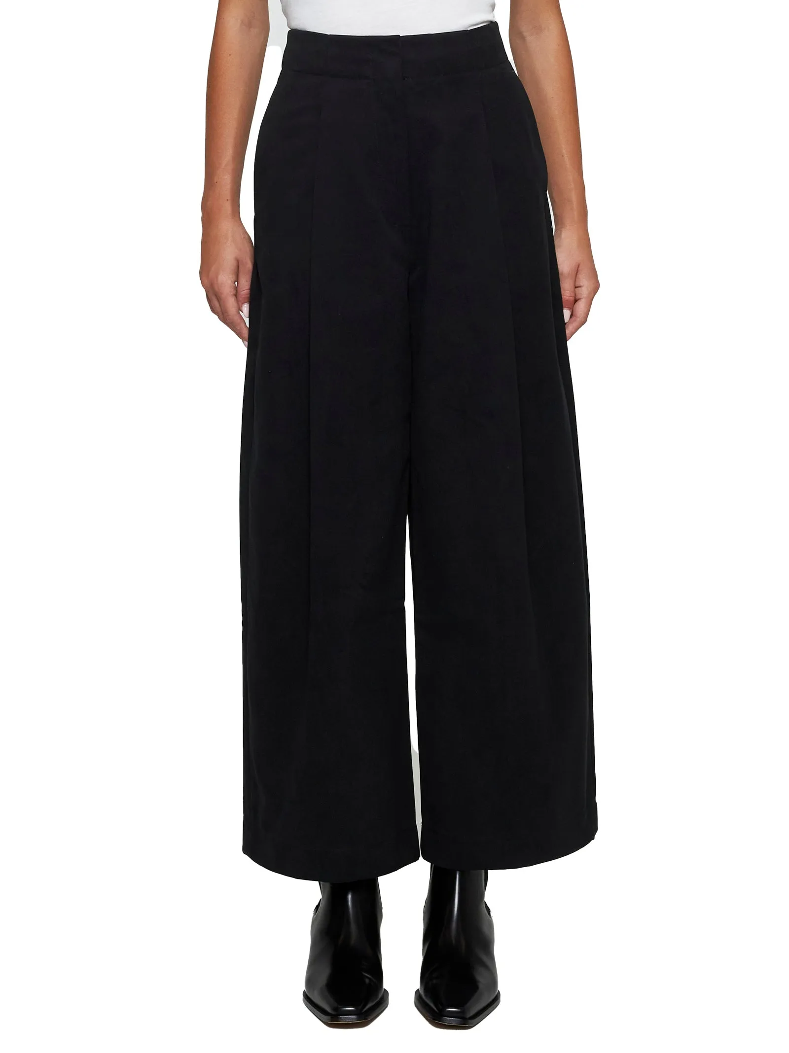 High-Waist Wide-Leg Trousers in Black sold by Lord & Taylor product image thumbnail 3