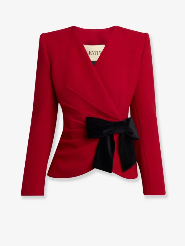 Wool Crepe Blazer with Bow sold by Lord & Taylor
