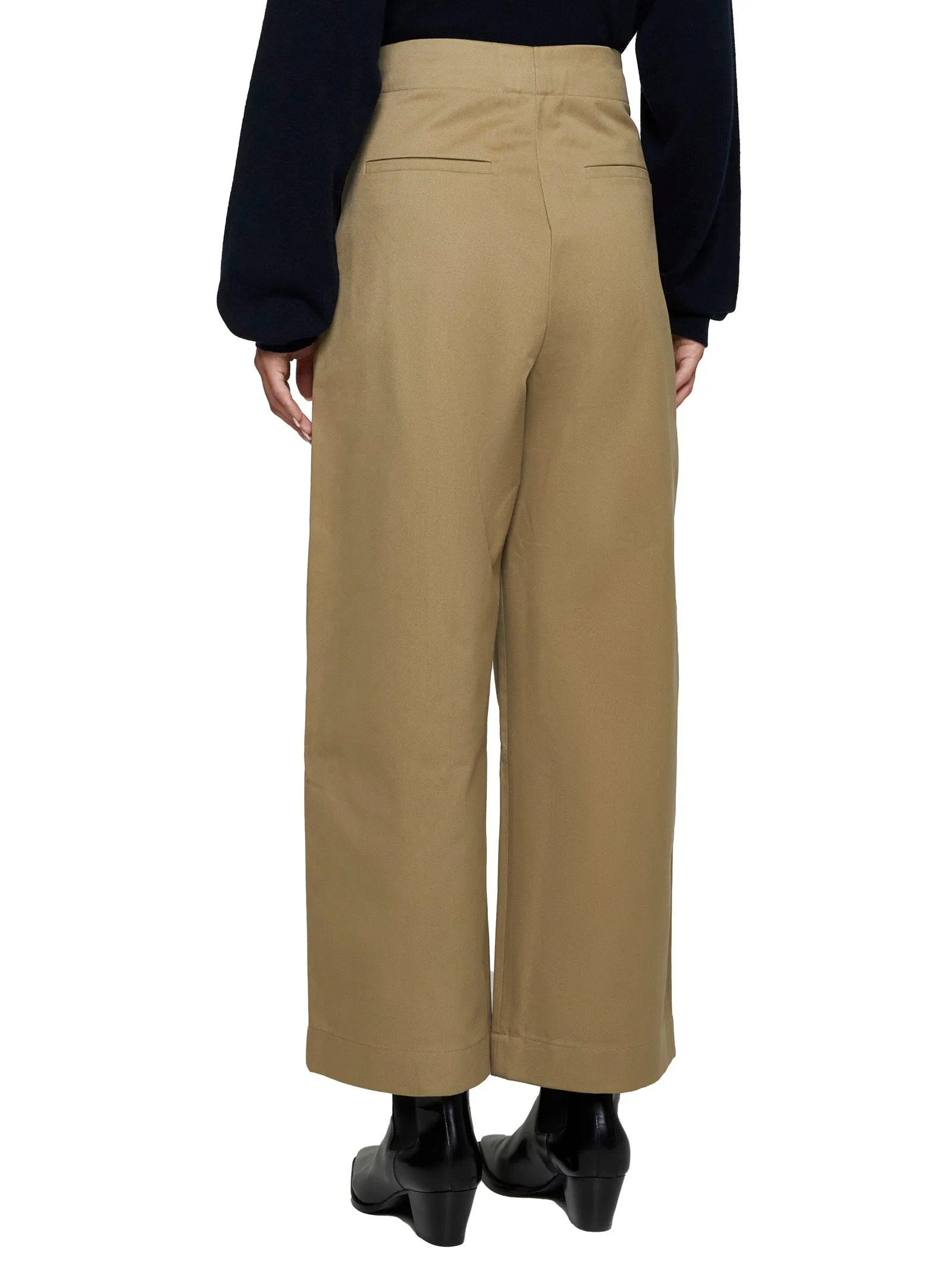 High-Waist Wide-Leg Gabardine Trousers sold by Lord & Taylor product image thumbnail 3