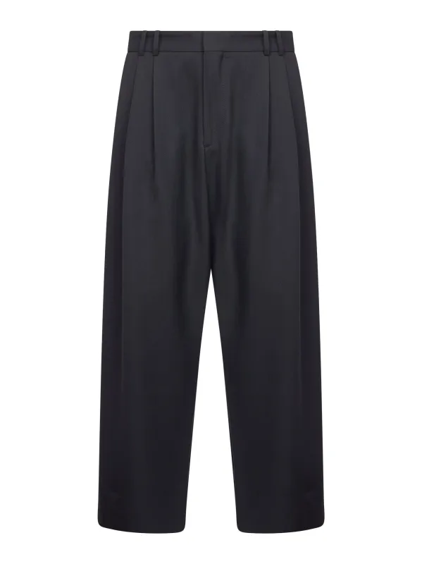Grey Technical Wool Double-Pleat Trousers sold by Lord & Taylor