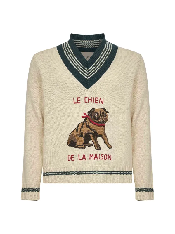 Le Chien de la Maison Embroidered Sweater made by Valentino