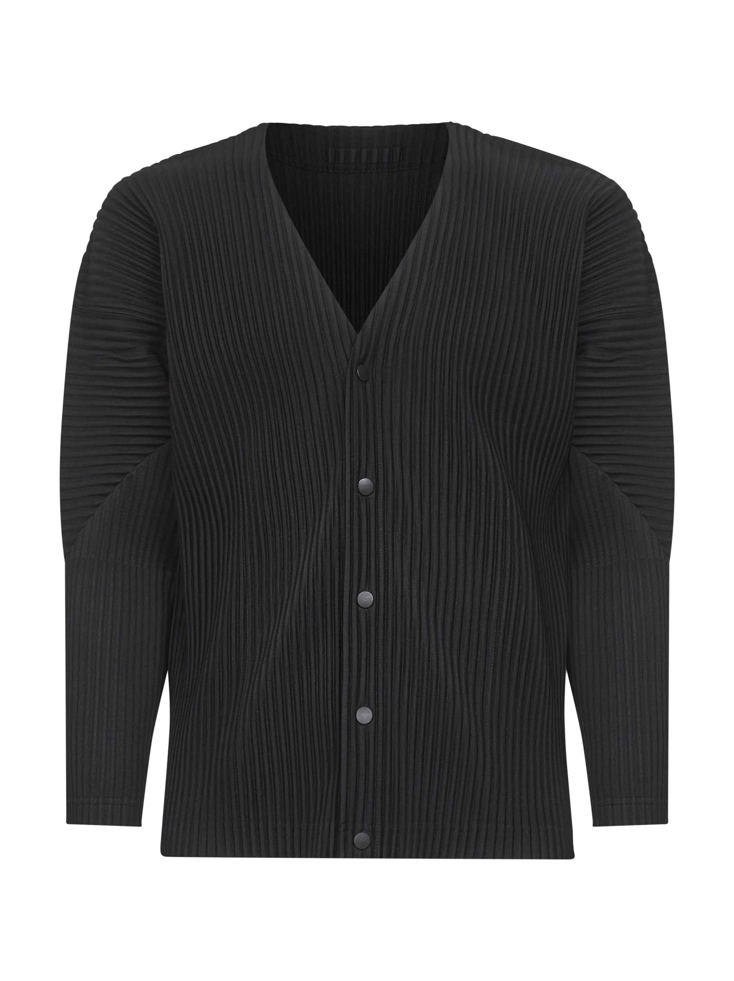 Black Pleated V-Neck Cardigan sold by Lord & Taylor