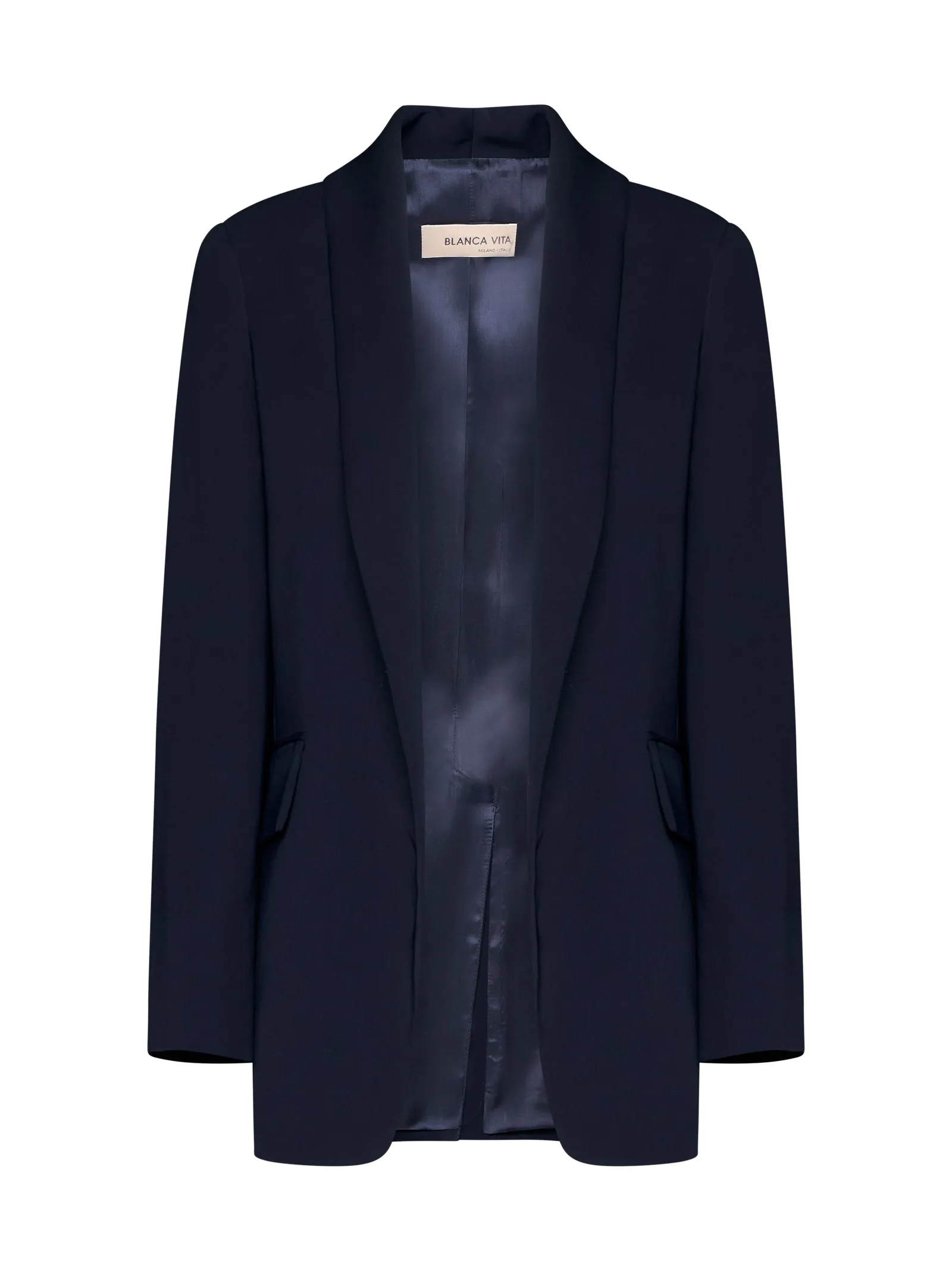Blue Cady Long Blazer sold by Lord & Taylor