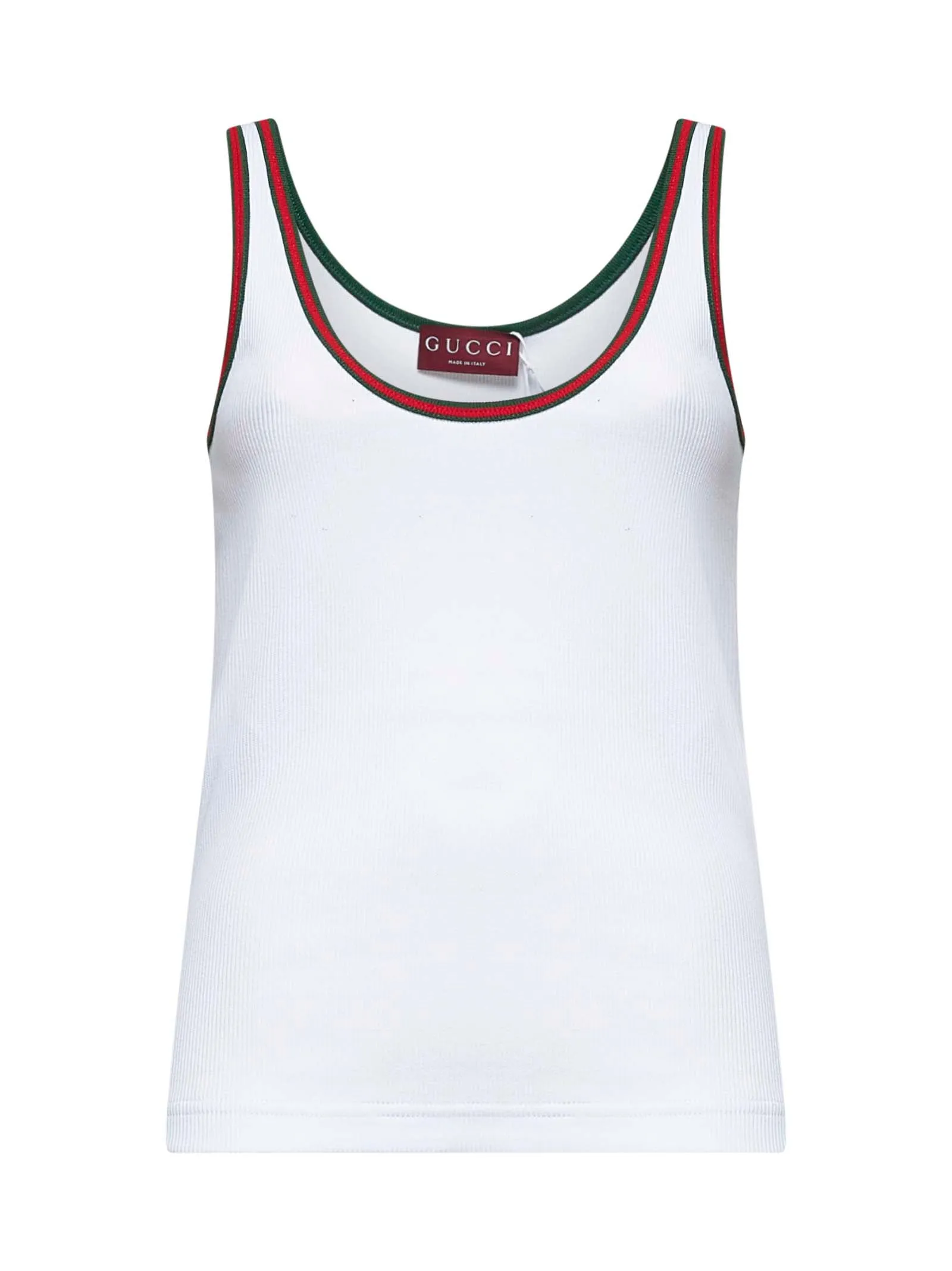White Ribbed Cotton Web Tank Top sold by Lord & Taylor