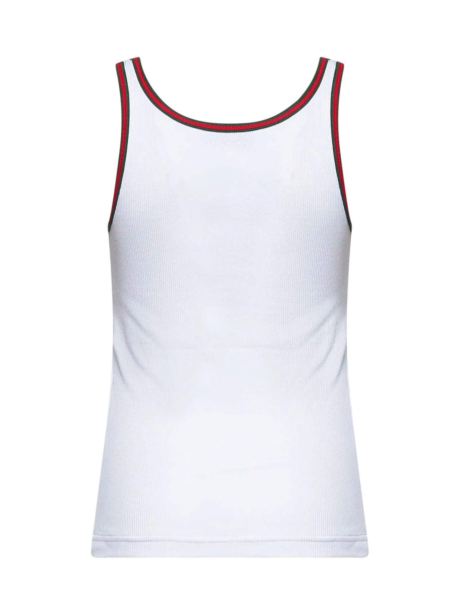 White Ribbed Cotton Web Tank Top sold by Lord & Taylor product image thumbnail 2