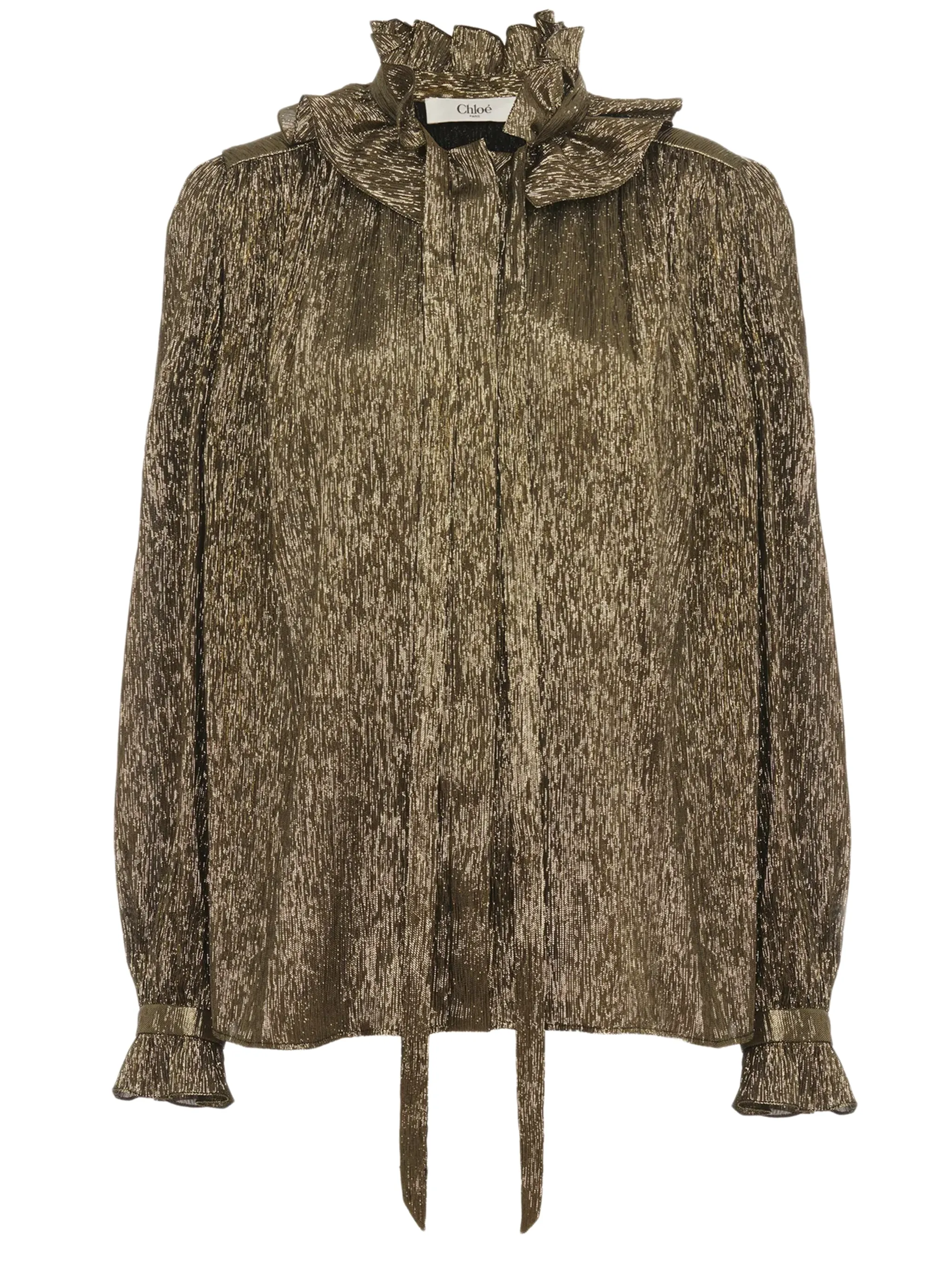 FLOWING BLOUSE IN LAMÉ SILK CREPE sold by Lord & Taylor