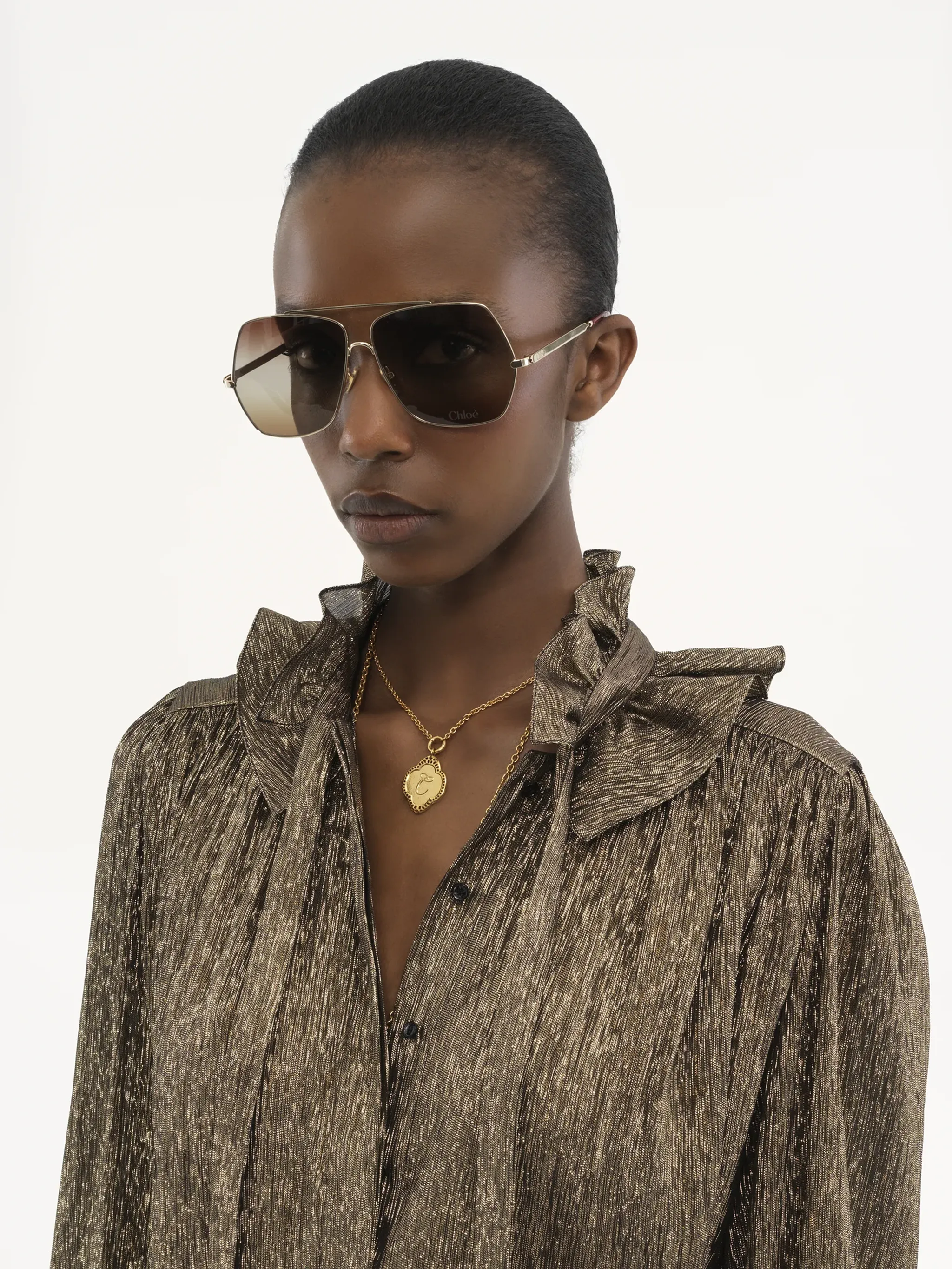 FLOWING BLOUSE IN LAMÉ SILK CREPE sold by Lord & Taylor product image thumbnail 5