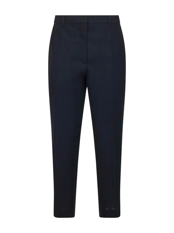 Blue Virgin Wool Rush Stitch Trousers sold by Lord & Taylor