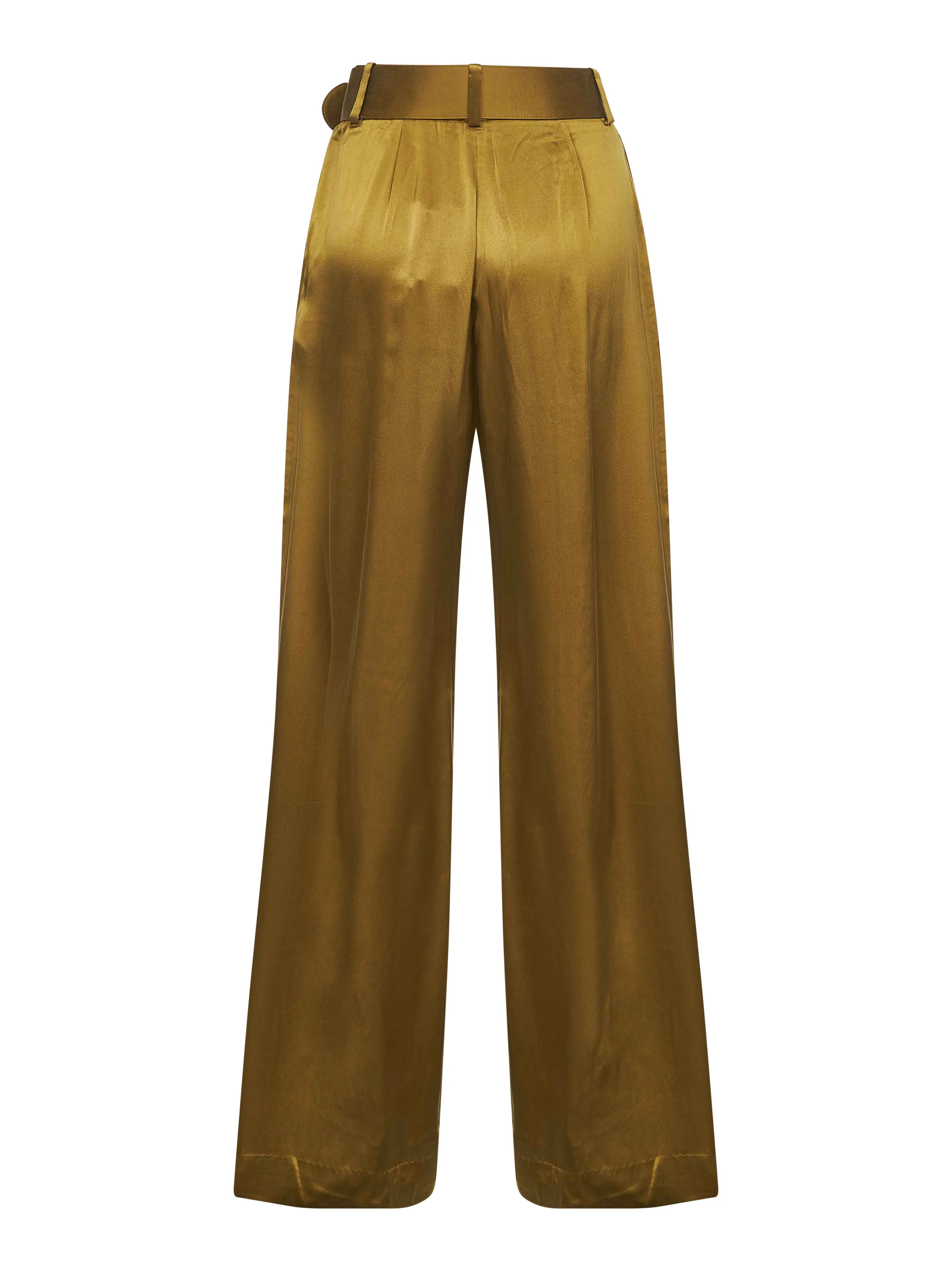 Olive Silk Two-Pleat Trousers sold by Lord & Taylor product image thumbnail 2