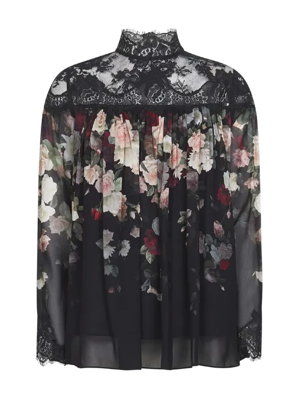Hypnotic Black Cascade Print Blouse sold by Lord & Taylor