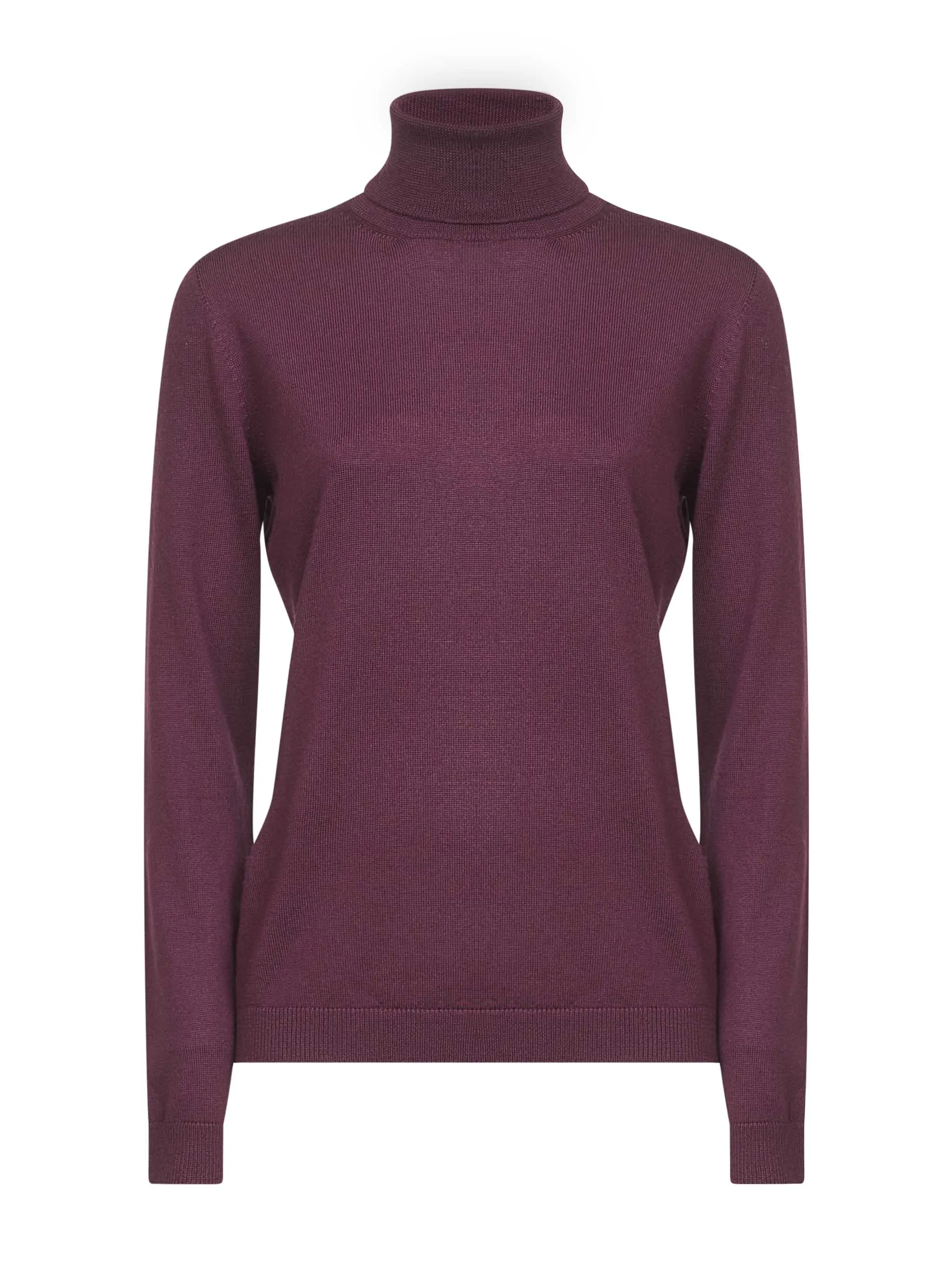 Burgundy Virgin Wool Knit Turtleneck Sweater sold by Lord & Taylor