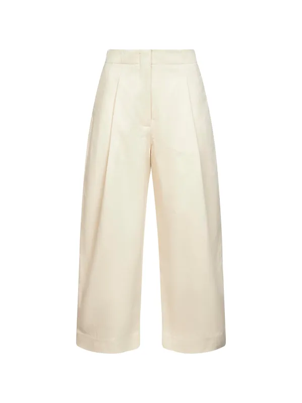Cream Cotton Twill Dordoni Trousers sold by Lord & Taylor