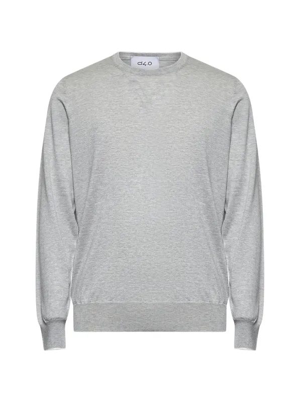 Grey Silk and Cotton Crewneck Sweater sold by Lord & Taylor