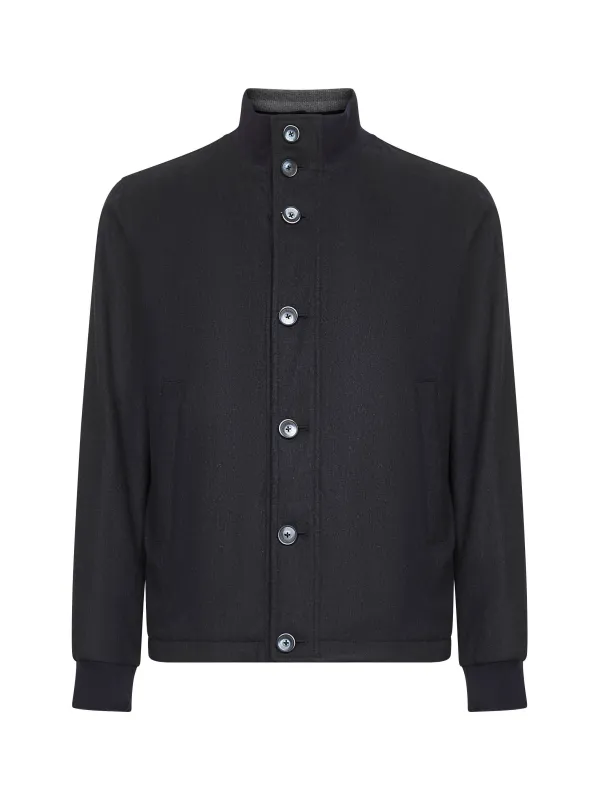 Blue Silk and Cashmere Resort Bomber Jacket sold by Lord & Taylor